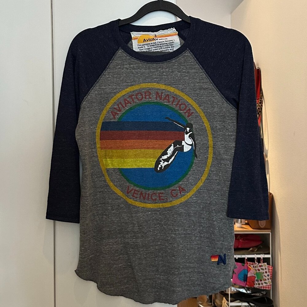 Aviator Nation Venice CA Baseball Tee Size Small